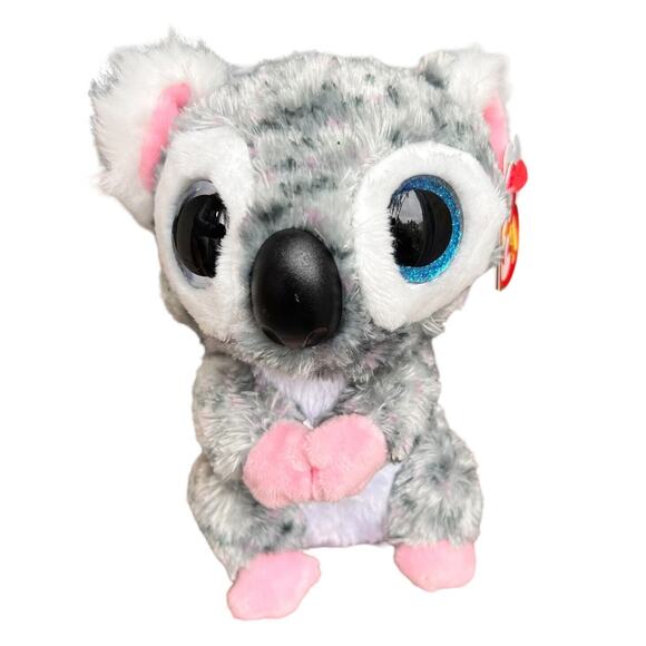 Ty Beanie Boo Karli the Koala 6.5” Gray Pink Stuffed Aussie Bear Kid Toy Big Eye - Picture 1 of 9